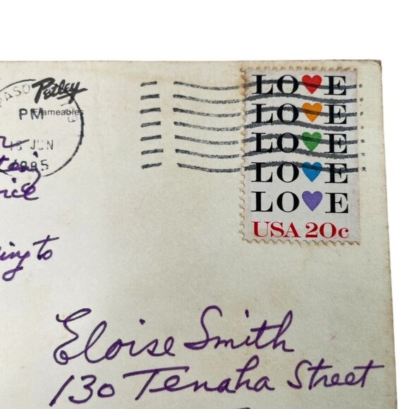 Texas Vintage Postcard Yellow Rose Postmarked u 1985 NonTopographical Standard - Picture 3 of 3